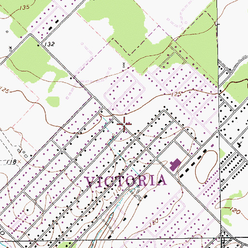 Topographic Map of Church of Christ Victoria, TX