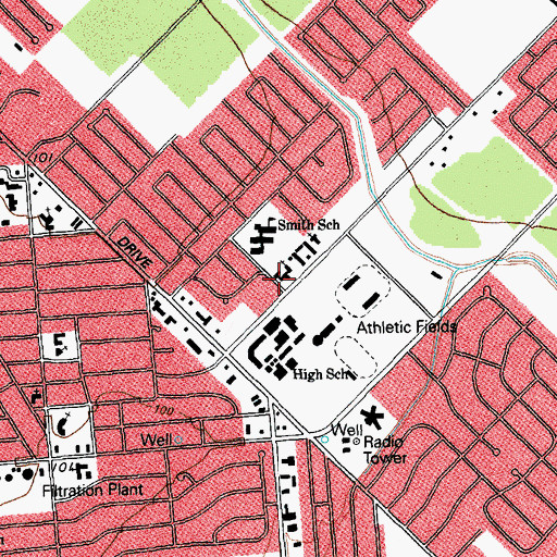 Topographic Map of Saint Francis Episcopal Church, TX