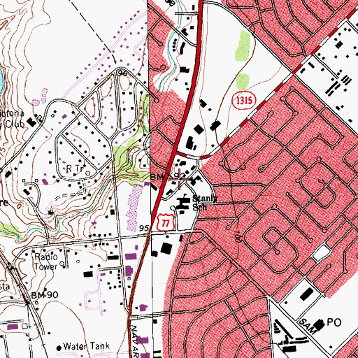 Topographic Map of Christ the Victor Lutheran Church, TX