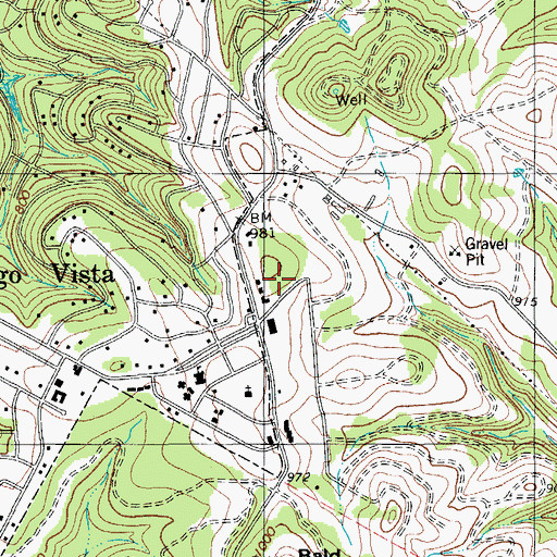 Topographic Map of Rolling Hills Community Church, TX