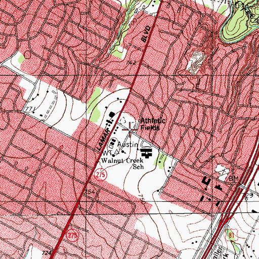 Topographic Map of Saint Mark United Methodist Church, TX