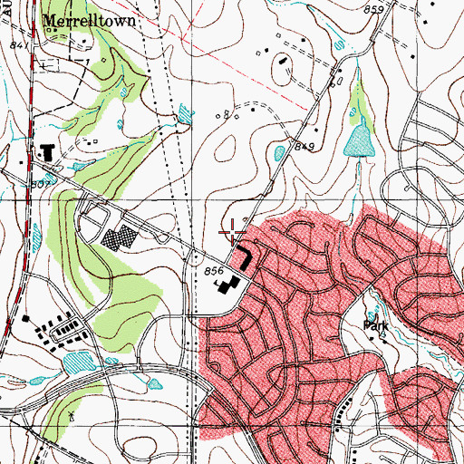 Topographic Map of Wells Branch United Methodist Church, TX