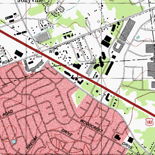 Topographic Map of Bridgeway Community Church, TX