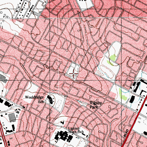 Topographic Map of Calvary Chapel of Austin Church, TX