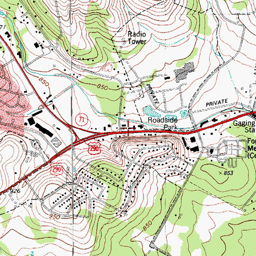 Topographic Map of Crossroads Community Church, TX