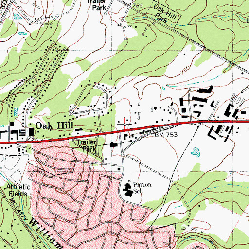 Topographic Map of Global Missions Fellowship Church, TX
