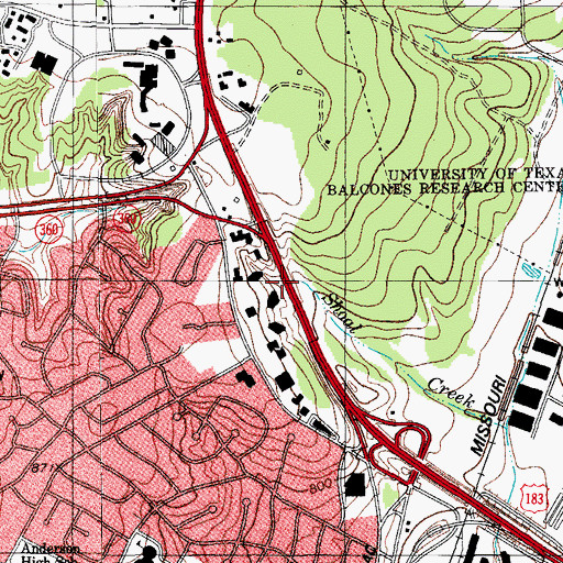 Topographic Map of Grace Covenant Church, TX