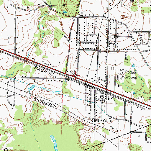 Topographic Map of First Baptist Church, TX