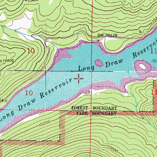 Topographic Map of Long Draw Reservoir, CO