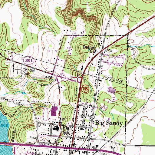 Topographic Map of Church of Christ, TX