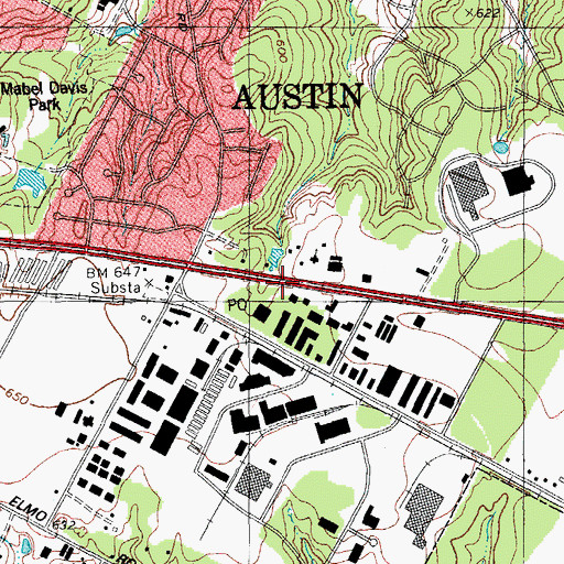 Topographic Map of Saint Peter Apostle Church, TX