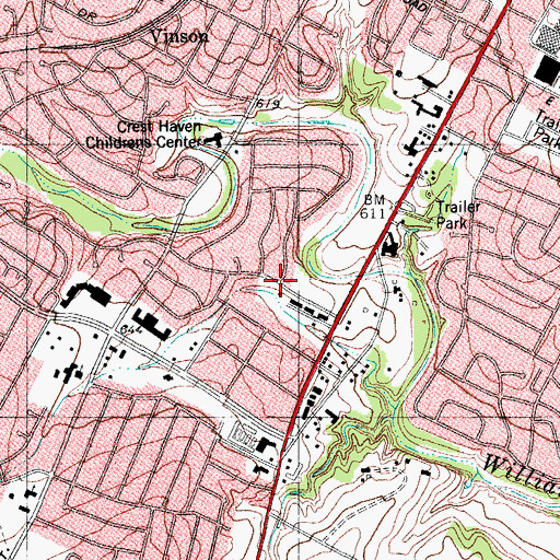 Topographic Map of Church of Christ in Fairview, TX