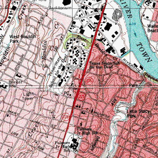 Topographic Map of Southside Church of Christ, TX