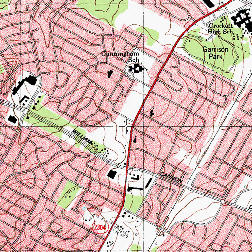 Topographic Map of South Austin Church of the Nazarene, TX