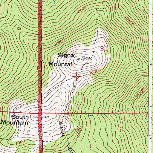 Topographic Map of Signal Mountain Trail, CO