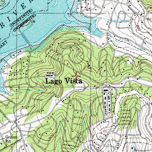 Topographic Map of Saint Peters Episcopal Church, TX