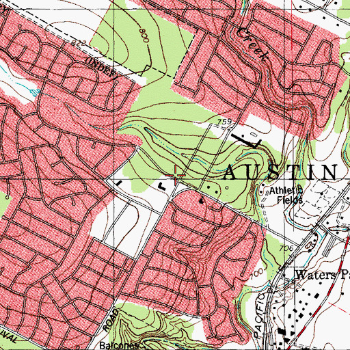 Topographic Map of Saint John the Forerunner Orthodox Church, TX