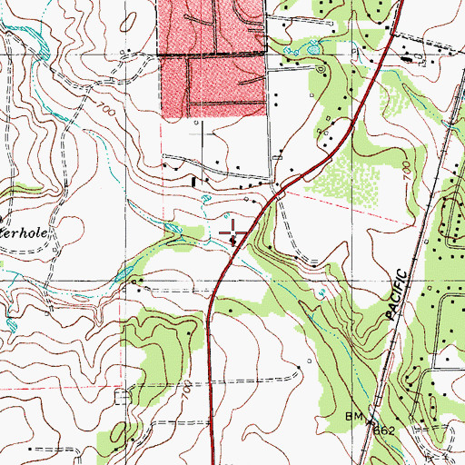 Topographic Map of Jehovahs Witnesses South Spanish Church, TX