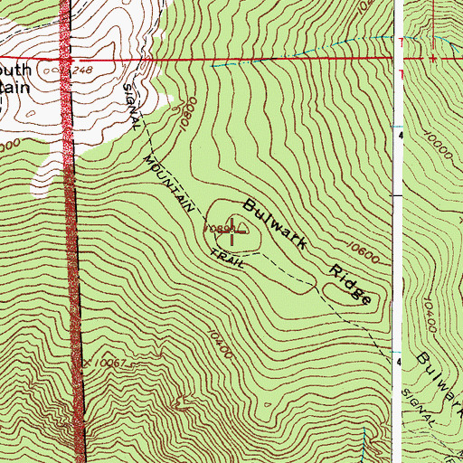 Topographic Map of Bulwark Ridge, CO