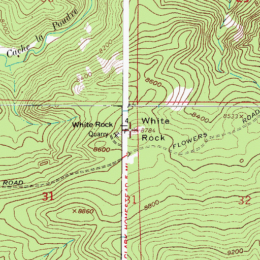 Topographic Map of White Rock, CO