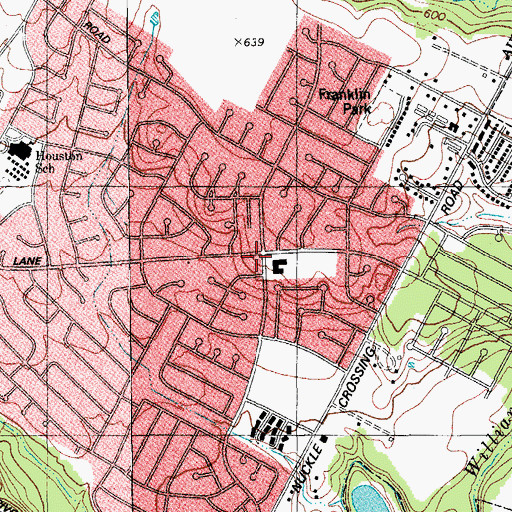 Topographic Map of Dove Springs United Methodist Church, TX