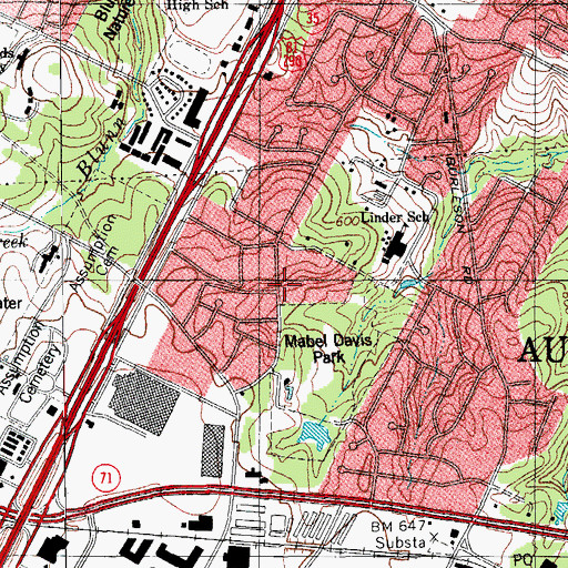 Topographic Map of Korean Baptist Church of Austin, TX