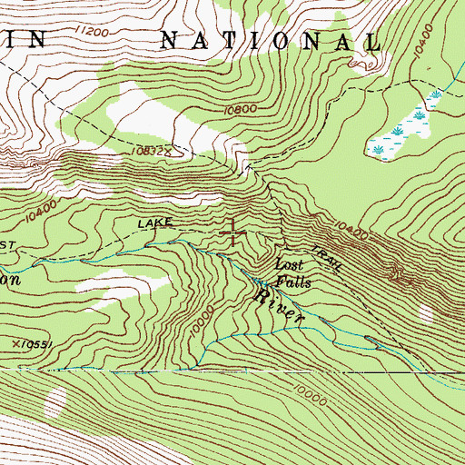 Topographic Map of Lost Lake Trail, CO