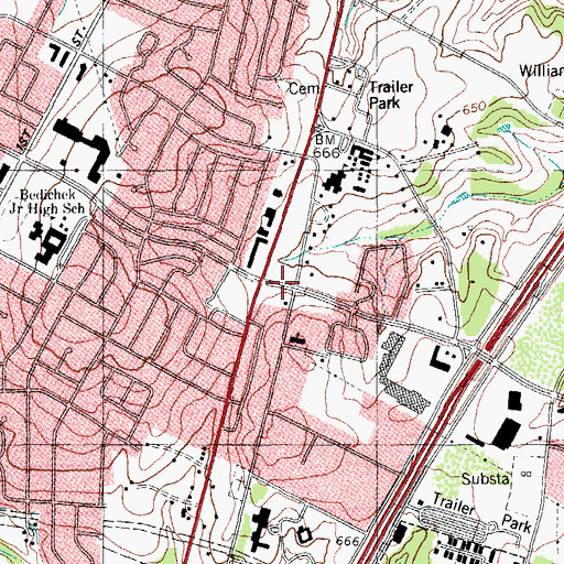 Topographic Map of Pleasant Hill Baptist Church, TX