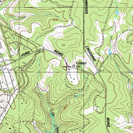 Topographic Map of Travis Oaks Baptist Church, TX