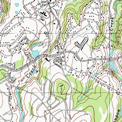 Topographic Map of Emmaus Catholic Church, TX