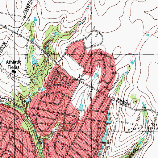 Topographic Map of Holy Vietnamese Martyrs Church, TX