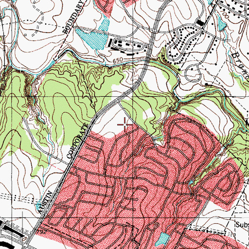 Topographic Map of Saint Albert the Great Catholic Church, TX