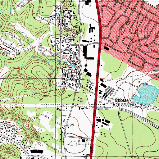 Topographic Map of Great Hills Baptist Church, TX
