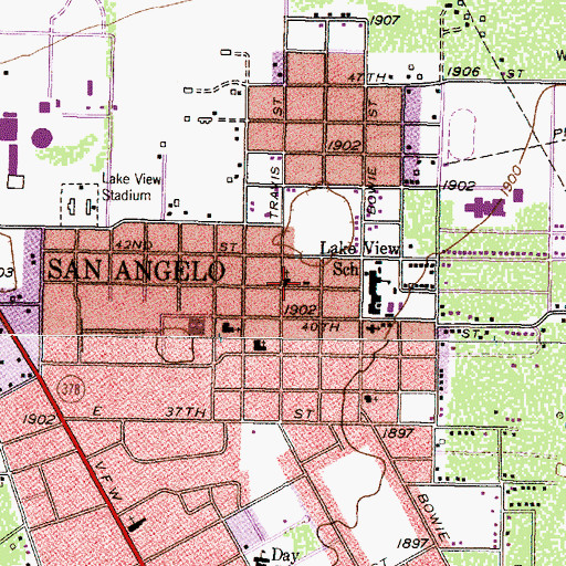 Topographic Map of Lakeview Holiness Church, TX