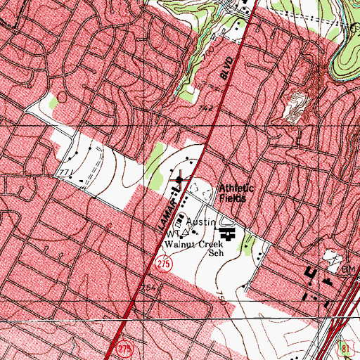 Topographic Map of The Apostolic Church, TX