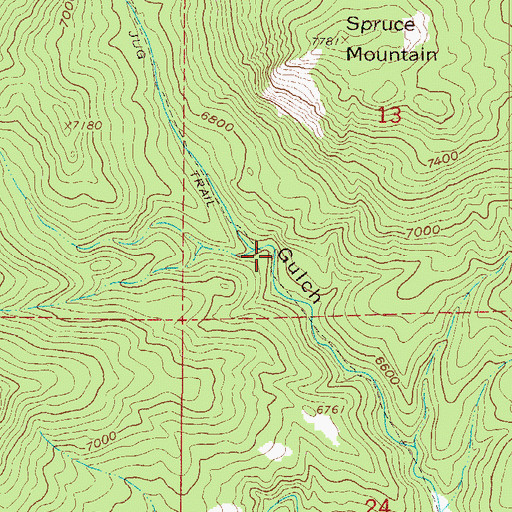 Topographic Map of Jug Trail, CO