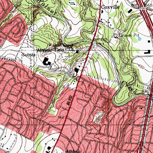 Topographic Map of High Calling Assembly of God Church, TX