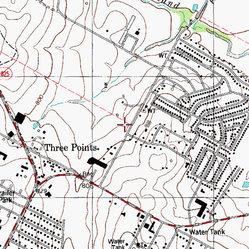 Topographic Map of Shield of Faith Assembly of God Church, TX