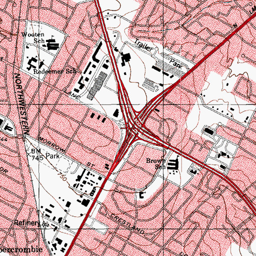 Topographic Map of Agape Baptist Church, TX