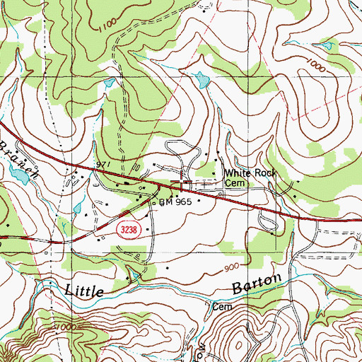 Topographic Map of Bee Caves Baptist Church, TX