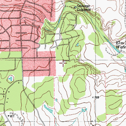Topographic Map of Ephphatha Baptist Church, TX
