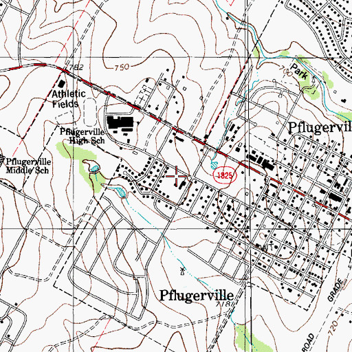 Topographic Map of First Baptist Church - Pflugerville, TX