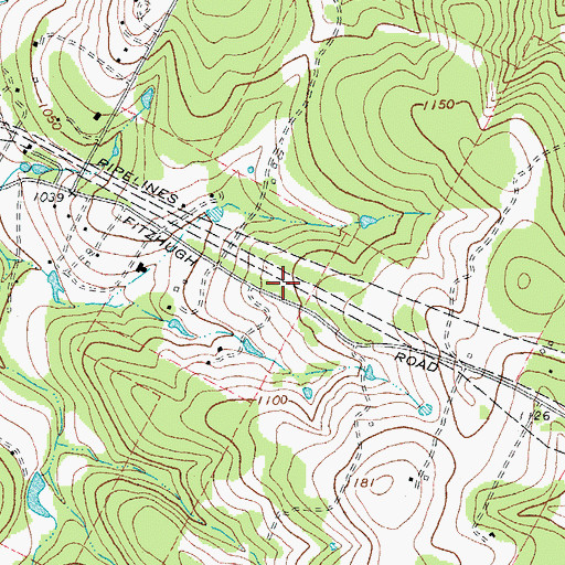 Topographic Map of Fitzhugh Baptist Church, TX