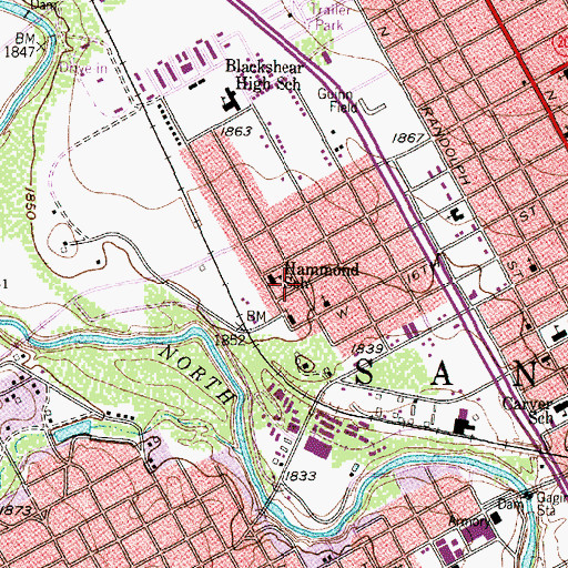 Topographic Map of Deliverance Tabernacle Church of God in Christ, TX
