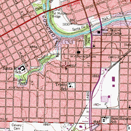 Topographic Map of Greek Orthodox Church, TX