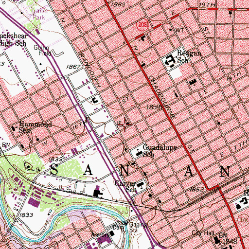 Topographic Map of Browns Chapel Methodist Church, TX