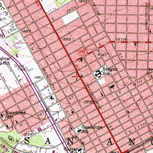 Topographic Map of Trinity United Methodist Church, TX