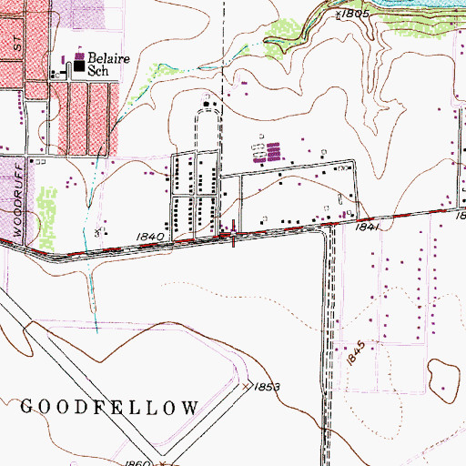 Topographic Map of Central Evangelistico Pentecost Church, TX