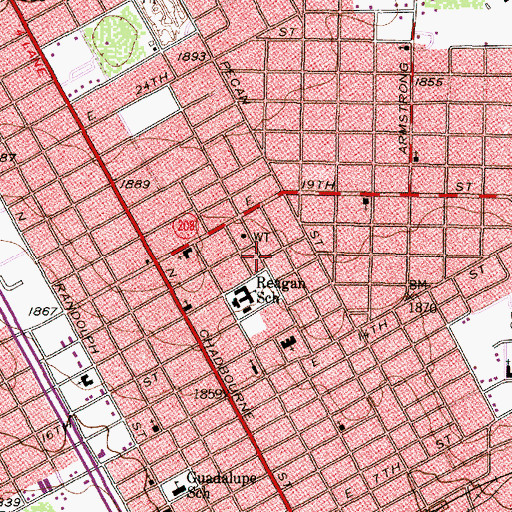 Topographic Map of Seventh Day Adventist Church, TX