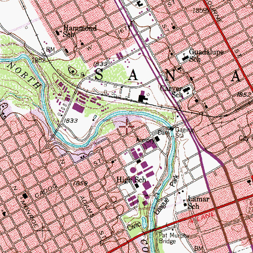 Topographic Map of Community Christian Church, TX